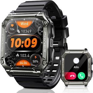 Men 2'' Military Bluetooth Call IP69 Waterproof Smart Watches Rugged